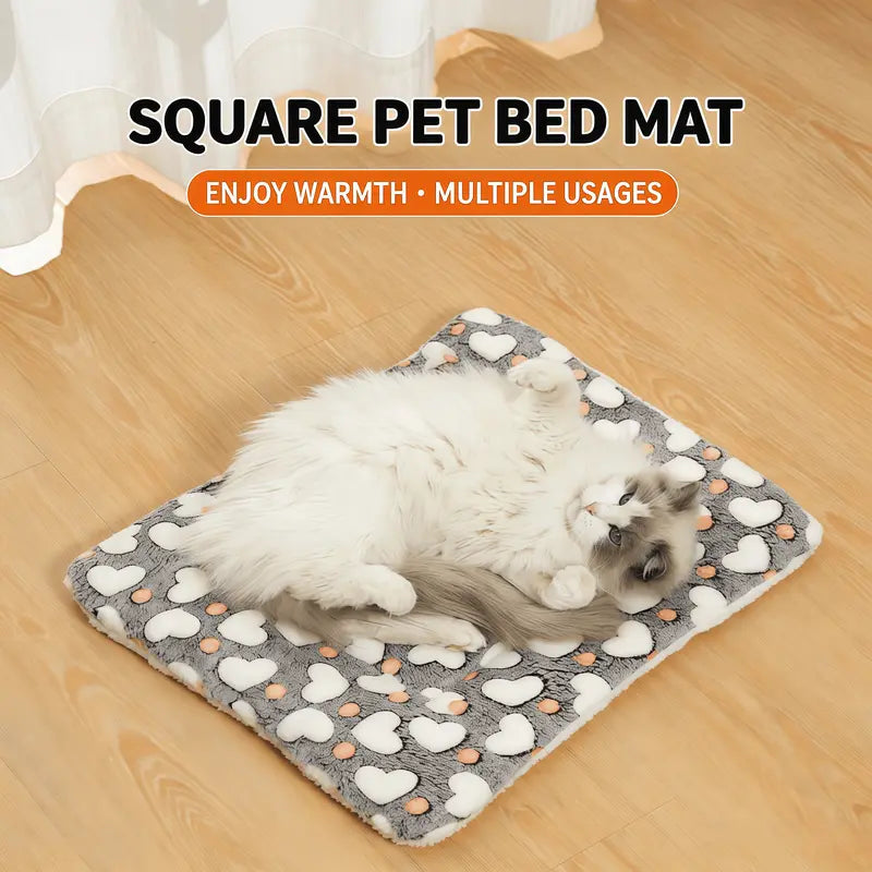 Flannel Pet Sleeping Bed - Luxurious Plush Design with Soft Padding, Stain-Resistant, Machine Washable, Available in Two Sizes (69x52 cm, 89x68 cm) for Dogs and Cats