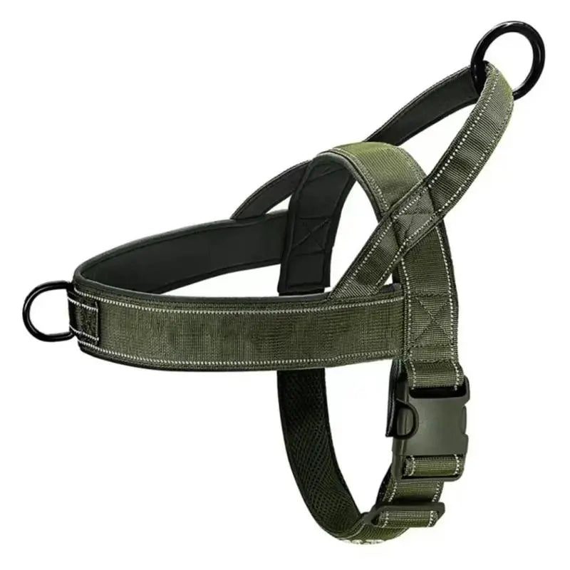 Lightweight Nylon No-Pull Adjustable Dog Harness - Chafe-Resistant, Secure Control, Quick Release Vest with Reflective Features for Daily Walks and Camping (Solid, S/M Sizes, Multi-Breed Fit)