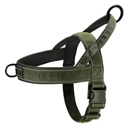 Lightweight Nylon No-Pull Adjustable Dog Harness - Chafe-Resistant, Secure Control, Quick Release Vest with Reflective Features for Daily Walks and Camping (Solid, S/M Sizes, Multi-Breed Fit)