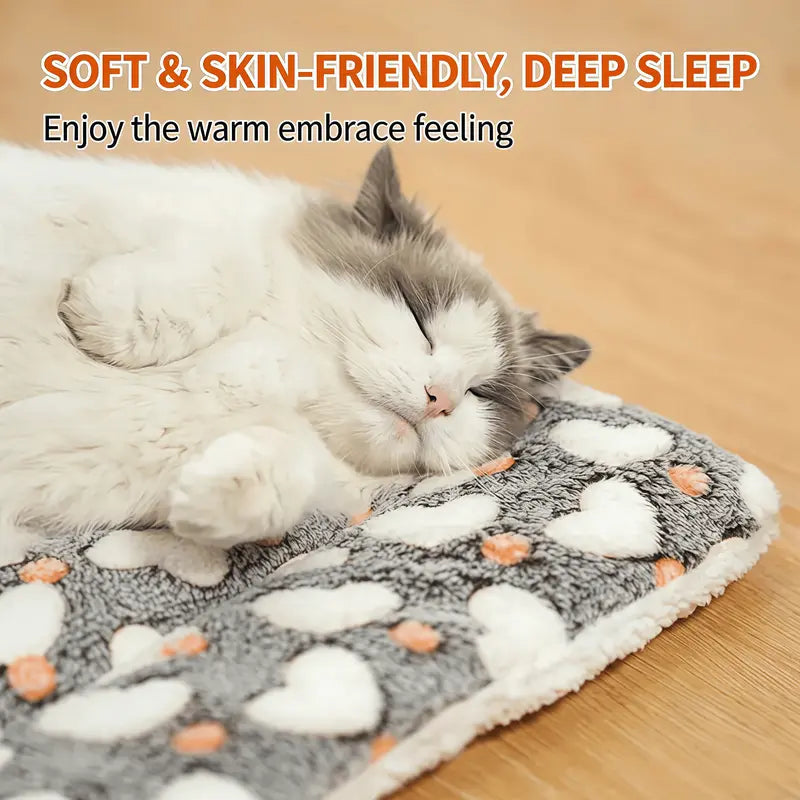 Flannel Pet Sleeping Bed - Luxurious Plush Design with Soft Padding, Stain-Resistant, Machine Washable, Available in Two Sizes (69x52 cm, 89x68 cm) for Dogs and Cats