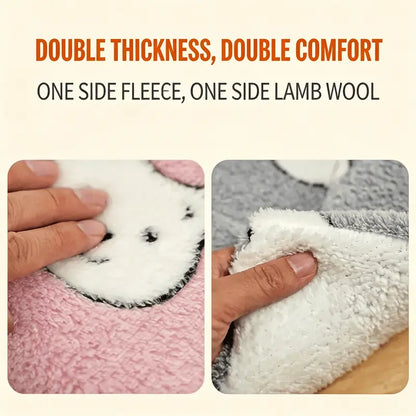 Flannel Pet Sleeping Bed - Luxurious Plush Design with Soft Padding, Stain-Resistant, Machine Washable, Available in Two Sizes (69x52 cm, 89x68 cm) for Dogs and Cats