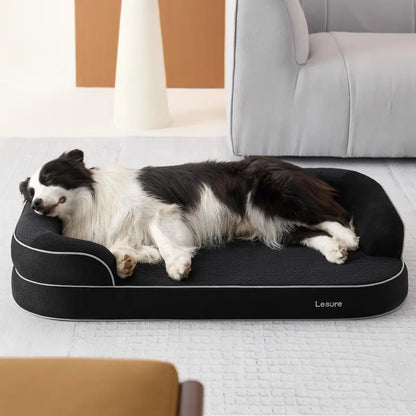 Lesure Realortho Orthopedic Dog Bed for Large and Senior Dogs - Premium 3-Layer Memory Foam with Joint Support, Waterproof Washable Cover for Enhanced Comfort and Deep Sleep
