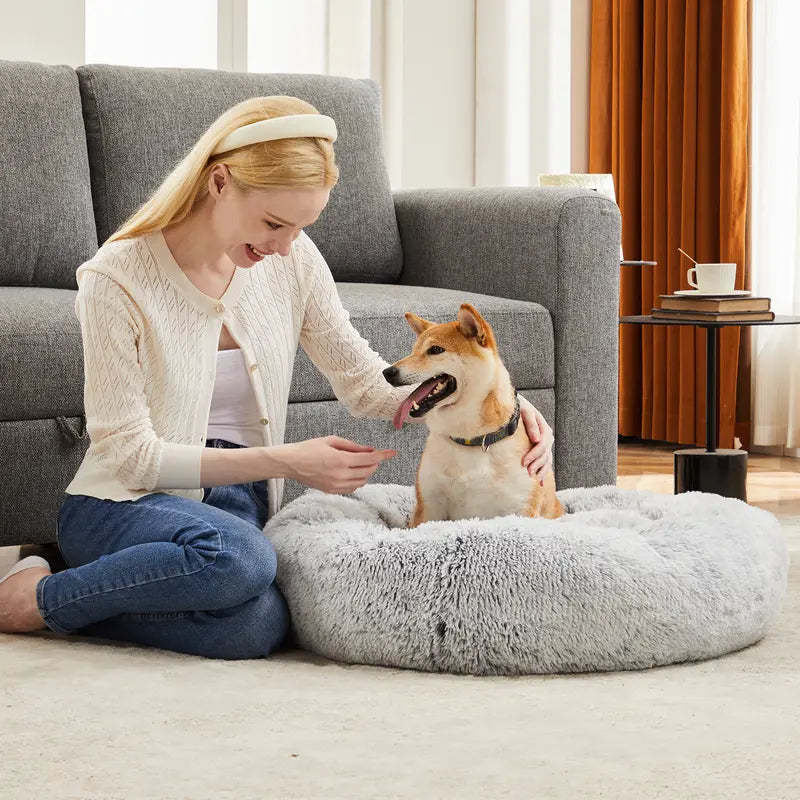 Sweetcrispy Large Dog Orthopedic Memory Foam Sofa Bed with 3-Sided Bolsters, Waterproof Fleece Detachable Cover, Non-Slip Base, and Enhanced Joint Relief for Extra Neck and Head Support - 20" L x 24" W x 8" H, 24-48 Hour Recovery Time