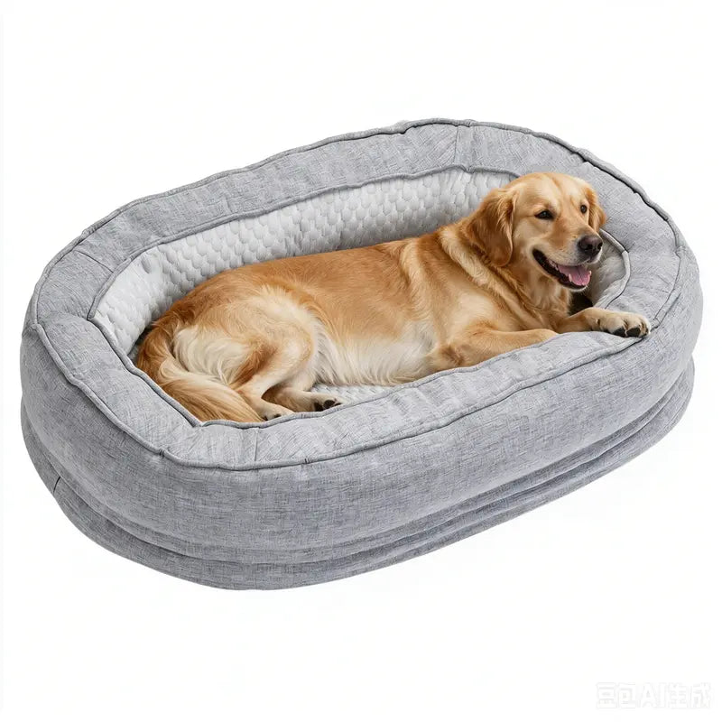 Extra Large Orthopedic Dog Bed with Side Support, Memory and Egg-Crate Foam, Non-Slip Base, Washable Removable Cover, Available in M/L/XL Sizes