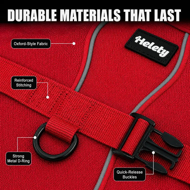HELETY Tactical Dog Harness Set with Reflective No-Pull Design, Adjustable Mesh and Polyester, Control Handle, Plush Corduroy Leash, Portable Water Bottle, and Leather Bow Tie Collars for Small to Large Dogs, Escape-Proof Cat Safety Night Breakaway