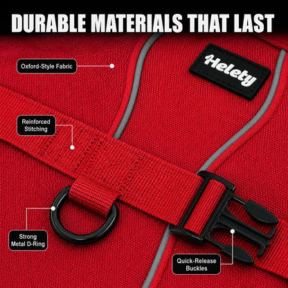 HELETY Tactical Dog Harness Set with Reflective No-Pull Design, Adjustable Mesh and Polyester, Control Handle, Plush Corduroy Leash, Portable Water Bottle, and Leather Bow Tie Collars for Small to Large Dogs, Escape-Proof Cat Safety Night Breakaway