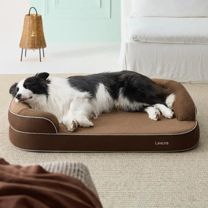 Lesure Realortho Orthopedic Dog Bed for Large and Senior Dogs - Premium 3-Layer Memory Foam with Joint Support, Waterproof Washable Cover for Enhanced Comfort and Deep Sleep
