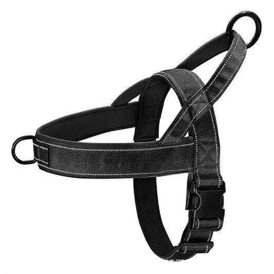 Lightweight Nylon No-Pull Adjustable Dog Harness - Chafe-Resistant, Secure Control, Quick Release Vest with Reflective Features for Daily Walks and Camping (Solid, S/M Sizes, Multi-Breed Fit)