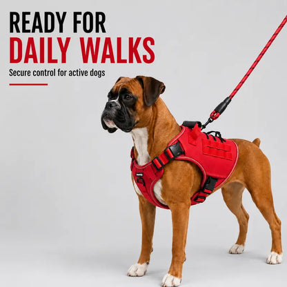 HELETY Tactical Dog Harness Set with Reflective No-Pull Design, Adjustable Mesh and Polyester, Control Handle, Plush Corduroy Leash, Portable Water Bottle, and Leather Bow Tie Collars for Small to Large Dogs, Escape-Proof Cat Safety Night Breakaway