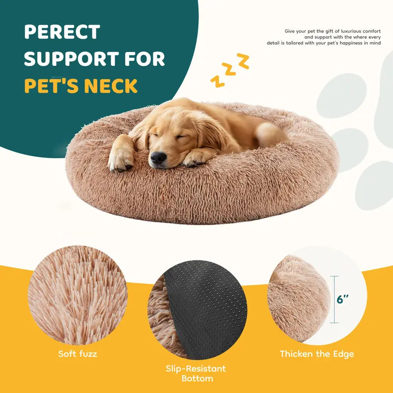 Sweetcrispy Large Dog Orthopedic Memory Foam Sofa Bed with 3-Sided Bolsters, Waterproof Fleece Detachable Cover, Non-Slip Base, and Enhanced Joint Relief for Extra Neck and Head Support - 20" L x 24" W x 8" H, 24-48 Hour Recovery Time