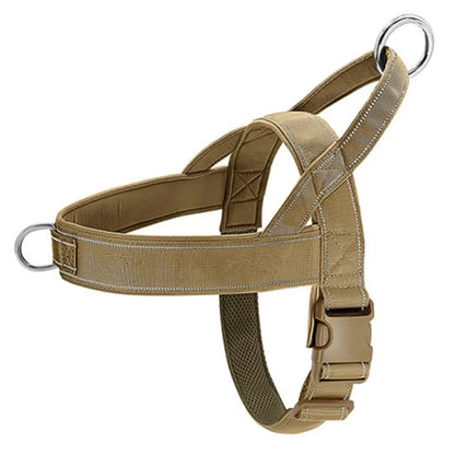Lightweight Nylon No-Pull Adjustable Dog Harness - Chafe-Resistant, Secure Control, Quick Release Vest with Reflective Features for Daily Walks and Camping (Solid, S/M Sizes, Multi-Breed Fit)