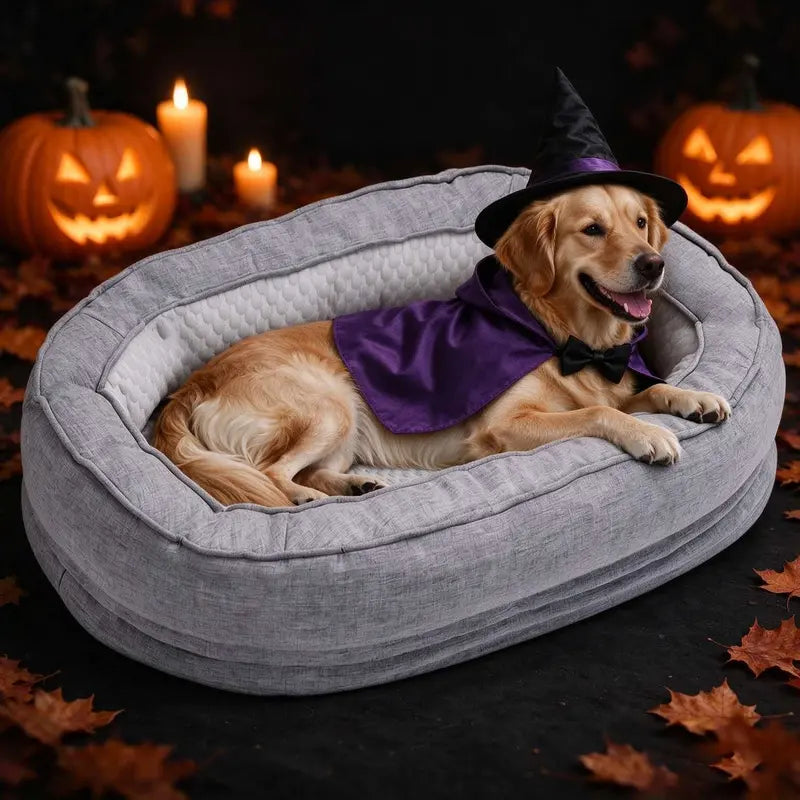 Extra Large Orthopedic Dog Bed with Side Support, Memory and Egg-Crate Foam, Non-Slip Base, Washable Removable Cover, Available in M/L/XL Sizes