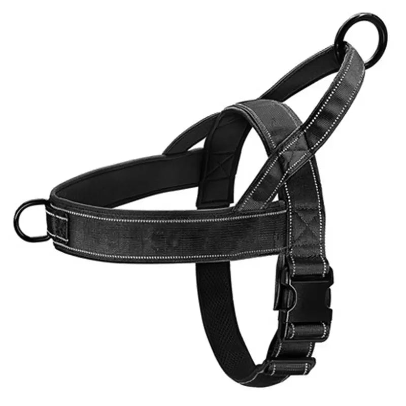Lightweight Nylon No-Pull Adjustable Dog Harness - Chafe-Resistant, Secure Control, Quick Release Vest with Reflective Features for Daily Walks and Camping (Solid, S/M Sizes, Multi-Breed Fit)