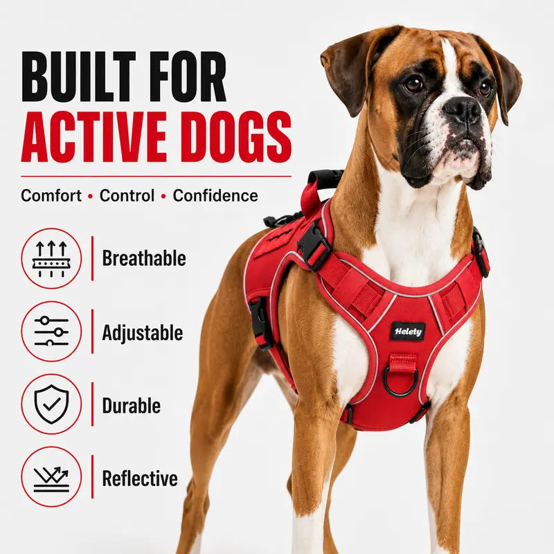 HELETY Tactical Dog Harness Set with Reflective No-Pull Design, Adjustable Mesh and Polyester, Control Handle, Plush Corduroy Leash, Portable Water Bottle, and Leather Bow Tie Collars for Small to Large Dogs, Escape-Proof Cat Safety Night Breakaway
