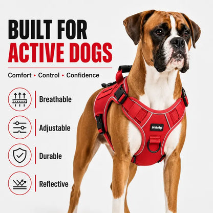 HELETY Tactical Dog Harness Set with Reflective No-Pull Design, Adjustable Mesh and Polyester, Control Handle, Plush Corduroy Leash, Portable Water Bottle, and Leather Bow Tie Collars for Small to Large Dogs, Escape-Proof Cat Safety Night Breakaway