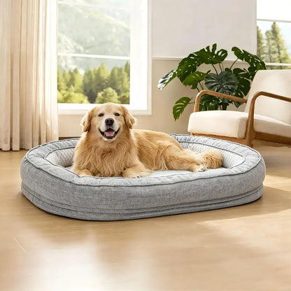 Extra Large Orthopedic Dog Bed with Side Support, Memory and Egg-Crate Foam, Non-Slip Base, Washable Removable Cover, Available in M/L/XL Sizes
