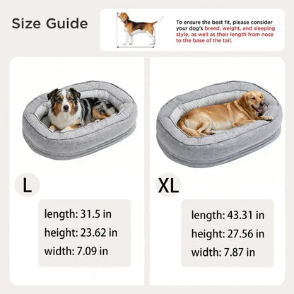 Extra Large Orthopedic Dog Bed with Side Support, Memory and Egg-Crate Foam, Non-Slip Base, Washable Removable Cover, Available in M/L/XL Sizes
