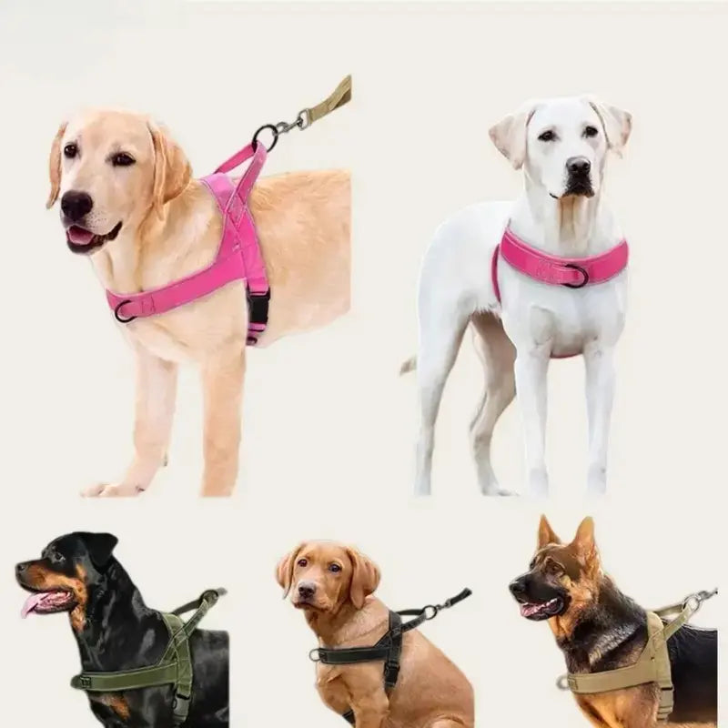 Lightweight Nylon No-Pull Adjustable Dog Harness - Chafe-Resistant, Secure Control, Quick Release Vest with Reflective Features for Daily Walks and Camping (Solid, S/M Sizes, Multi-Breed Fit)